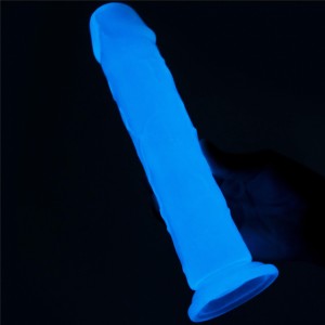 Lumino Play dildo z przyssawką – 20,3 cm, złamana biel, świecące w ciemności - 6