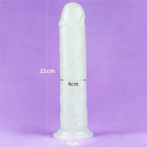 Lumino Play dildo z przyssawką – 20,3 cm, złamana biel, świecące w ciemności - 11