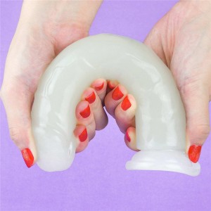 Lumino Play dildo z przyssawką – 20,3 cm, złamana biel, świecące w ciemności - 14