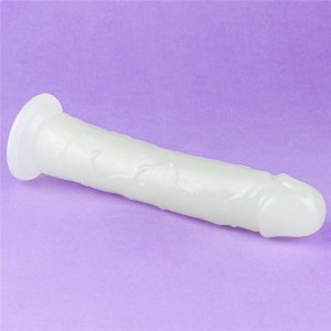 Lumino Play dildo z przyssawką – 20,3 cm, złamana biel, świecące w ciemności - 16
