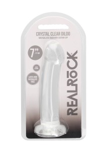 REAL ROCK dildo z przyssawką – 17 cm, transparente