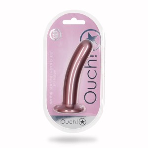 Ouch! dildo z przyssawką – 14,5 cm, metaliczne, ultra miękkie - 2