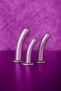 Ouch! dildo z przyssawką – 14,5 cm, metaliczne, ultra miękkie - 11