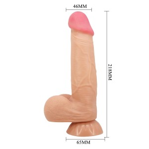 BAILE dildo z przyssawką realistyczne – 21,6 cm, naturalne, z realistycznymi żyłami - 10