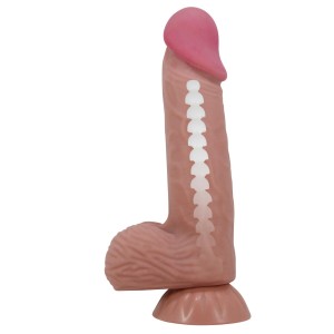 BAILE dildo z przyssawką realistyczne – 20,5 cm, naturalne, z przesuwającą się skórą - 2