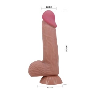 BAILE dildo z przyssawką realistyczne – 20,5 cm, naturalne, z przesuwającą się skórą - 10