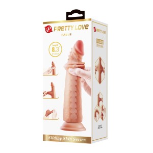 PRETTY LOVE dildo z przyssawką realistyczne – 21 cm, naturalne, ruchoma skóra - 12