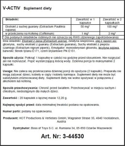 V-Activ tabletki na potencję, naturalne składniki – 20 kaps. - 4