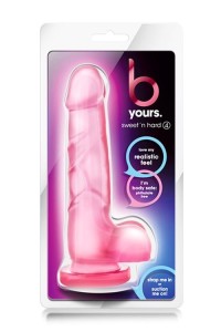 B Yours dildo żelowe realistyczne – 18 cm, różowe, z żyłkowaniem i przyssawką, Seria Soft - 1