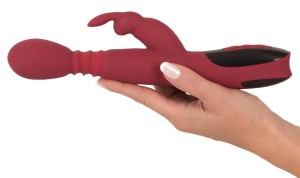 Silicone Wibrator łechtaczki ogrzewanie i 10 trybów – czerwony króliczek - 3