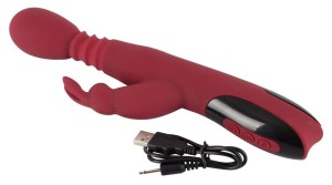 Silicone Wibrator łechtaczki ogrzewanie i 10 trybów – czerwony króliczek - 6