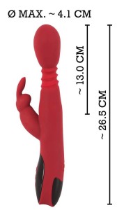 Silicone Wibrator łechtaczki ogrzewanie i 10 trybów – czerwony króliczek - 9