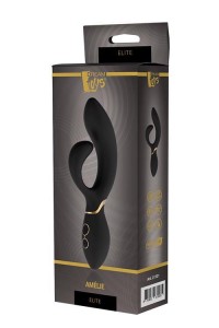 Dream Toys wibrator króliczek 2 silniki - czarny ze złotymi akcentami - 1