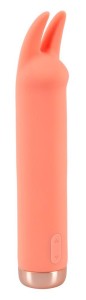 Peachy mini wibrator elastyczny - pastelowy z wibrouszami - 2