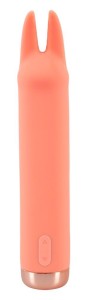 Peachy mini wibrator elastyczny - pastelowy z wibrouszami - 3