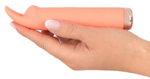 Peachy mini wibrator elastyczny - pastelowy z wibrouszami - 6