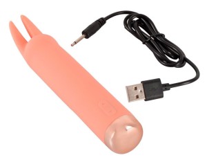 Peachy mini wibrator elastyczny - pastelowy z wibrouszami - 8