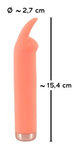 Peachy mini wibrator elastyczny - pastelowy z wibrouszami - 9