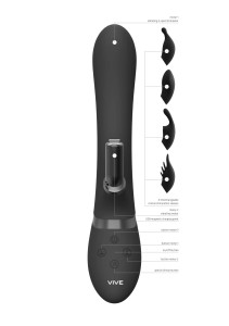 Chou wibrator łechtaczki mocne silniki i wodoodporny – czarny - 10