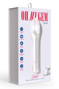 Oh My Gem mini wibrator kompaktowy - srebrny z klejnotem - 1