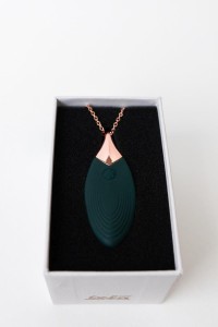 Liberty mini wibrator dyskretny - zielony liść naszyjnik - 3