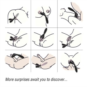 Y-Wand wibrator łechtaczki 3 silniki, 9 trybów – czarny - 4