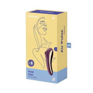Satisfyer Dual Kiss - stymulator i wibrator 2w1 bordowy - 3