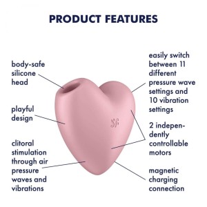 Satisfyer Cutie Heart - wibrator soniczny serduszko różowy - 2