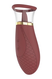 Dream Toys stymulator łechtaczki z funkcją ssania – burgundowy, wodoodporny - 2