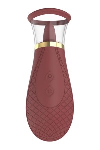 Dream Toys stymulator łechtaczki z funkcją ssania – burgundowy, wodoodporny - 3