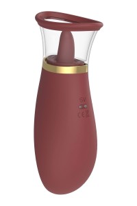 Dream Toys stymulator łechtaczki z funkcją ssania – burgundowy, wodoodporny - 5