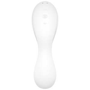 Satisfyer Curvy Trinity 5+ - wibrator łechtaczkowy sterowany telefonem biały