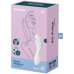 Satisfyer Curvy Trinity 5+ - wibrator łechtaczkowy sterowany telefonem biały - 4