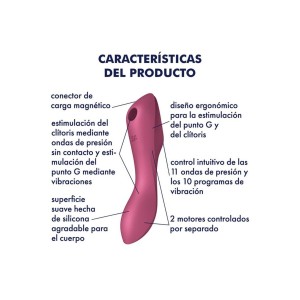 Satisfyer Curvy Trinity 3 - ergonomiczny wibrator sterowany telefonem czerwony - 3