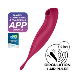 Satisfyer Twirling Pro Connect App - rotacyjny masażer z aplikacją ciemnoczerwony - 6