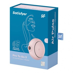 Satisfyer Pro To Go 3 - podróżny stymulator powietrzny różowy - 1