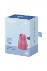 Satisfyer Pro To Go 1 - podróżny stymulator powietrzny czerwony - 1