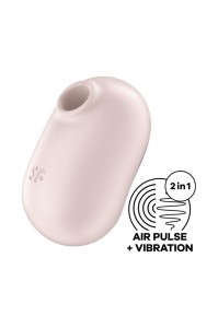 Satisfyer Pro To Go 2 - podróżny stymulator powietrzny beżowy - 2