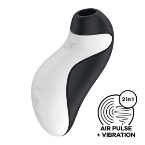 Satisfyer Orca Double Air Pulse - podwójny masażer orka czarno-biały