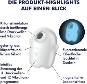 Satisfyer Glowing Ghost - wibrator soniczny duszek świecący - 3