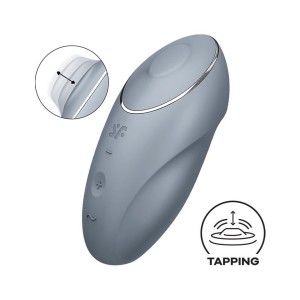 Satisfyer Tap & Climax 1 - wibrator łechtaczkowy niebieskoszary - 2