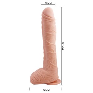 BAILE dildo realistyczne z przyssawką – 28 cm, cieliste, zakrzywiony punkt G - 3