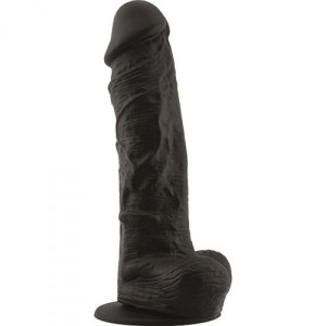 Toyz4Lovers dildo realistyczne z przyssawką i jądrami – 23 cm, czarne, ultra miękkie - 2