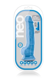 NEO dildo realistyczne z przyssawką i jądrami – 19 cm, naturalne, dwuwarstwowe - 1