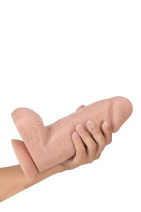 Dr. Skin dildo realistyczne z przyssawką – 17,1 cm, beżowe, ultra grube - 4