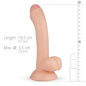 Vince dildo realistyczne z przyssawką i jądrami – 19,5 cm, beżowe, ultra elastyczne - 4