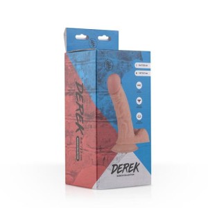 Dildo-Derek dildo realistyczne z przyssawką – 22 cm, beżowe, elastyczne - 5