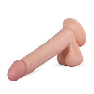 Felix dildo realistyczne z przyssawką – 22 cm, beżowe, elastyczne - 3