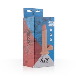 Felix dildo realistyczne z przyssawką – 22 cm, beżowe, elastyczne - 5
