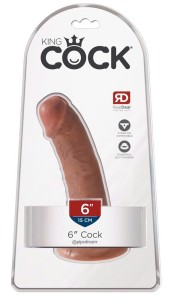 King Cock dildo realistyczne z przyssawką – 17 cm, naturalne, z żyłkowaniem - 1